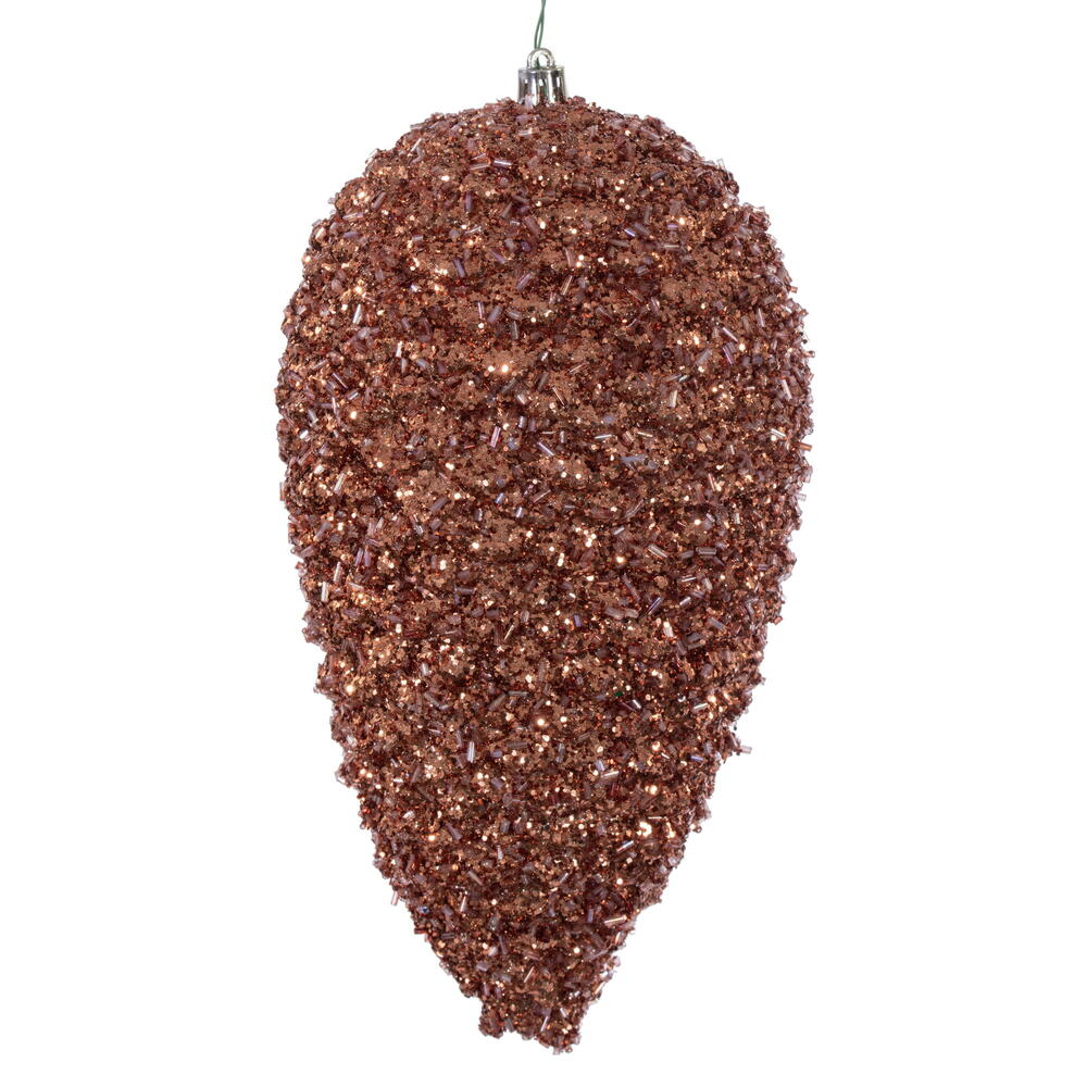 10” Rose Gold Glitter Pinecone 2/Bag