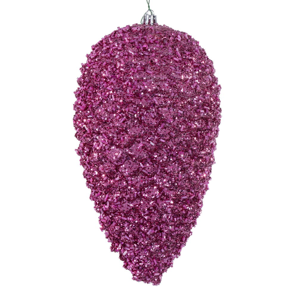 10” Hot Pink Glitter Pinecone 2/Bag