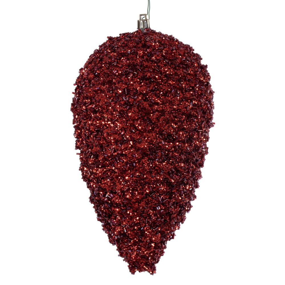 10” Burgundy Glitter Pinecone 2/Bag