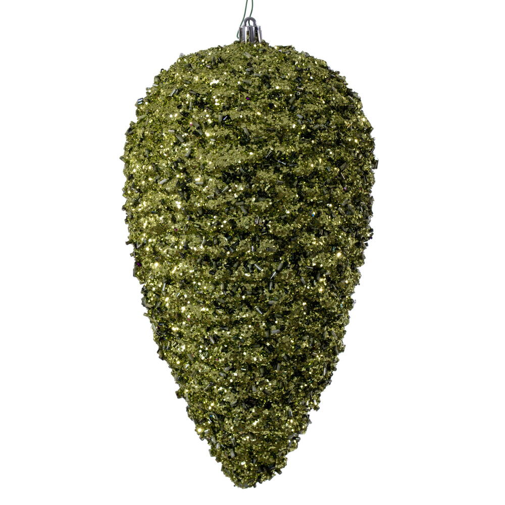 10” Lime Glitter Pinecone 2/Bag