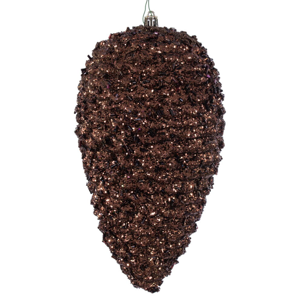 10” Mocha Glitter Pinecone 2/Bag