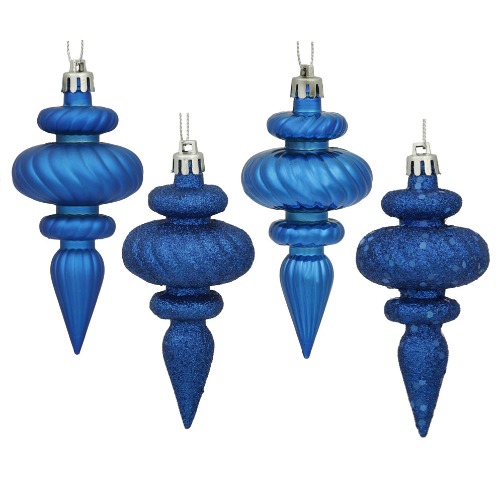 Vickerman 4″ Blue Finial 4 Finish Asst 8/Bx - N500002
