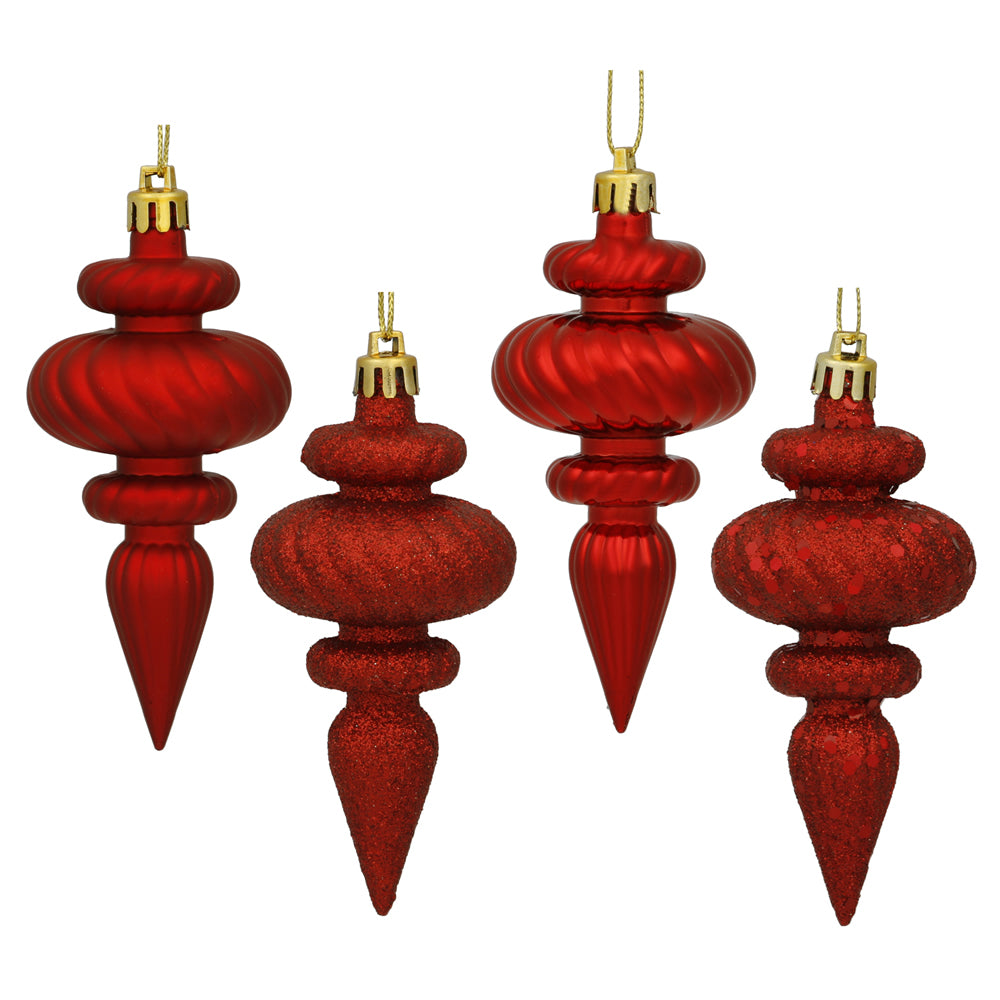 Vickerman 4″ Red Finial 4 Finish Asst 8/Bx - N500003