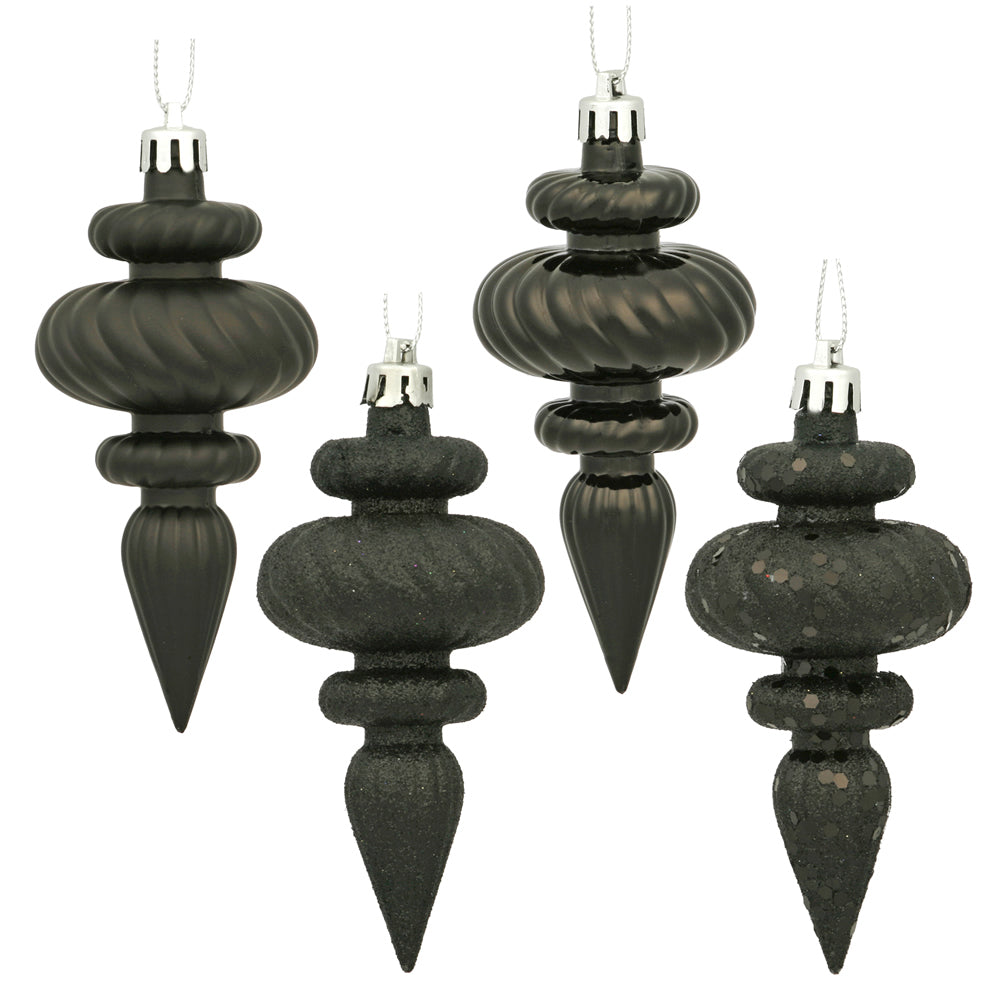 Vickerman 4″ Black Finial 4 Finish Asst 8/Bx - N500017