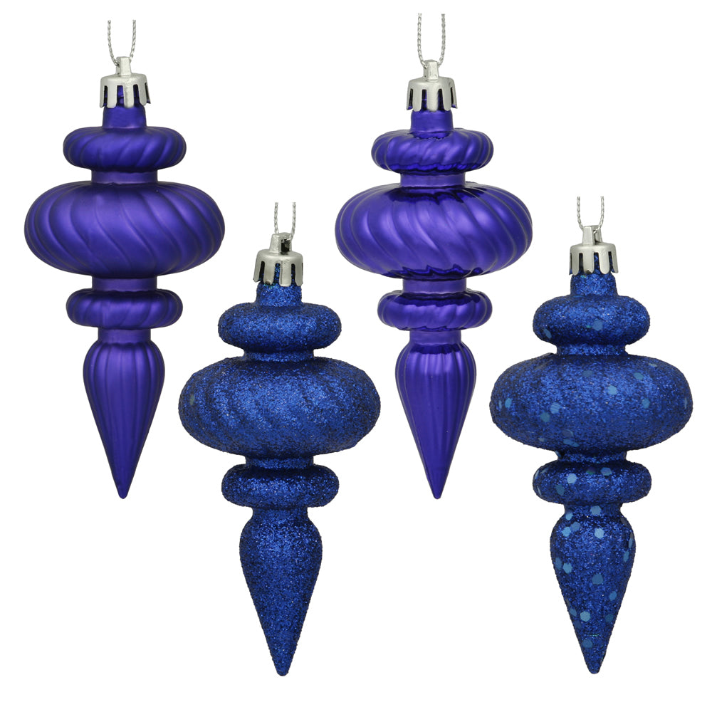 Vickerman 4″ Cobalt Blue Finial 4 Finish Asst 8/Bx - N500022