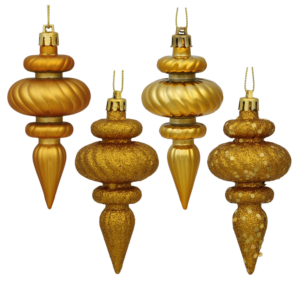 Vickerman 4″ Anti Gold Finial 4 Finish Asst 8/Bx - N500030