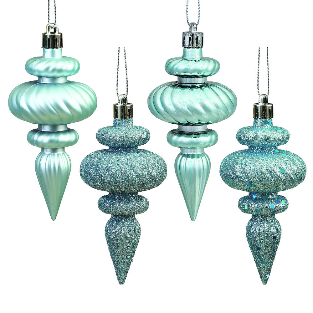 Vickerman 4” Baby Blue Finial 4 Finish Asst 8/Bx - N500032
