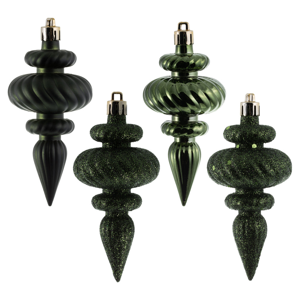 Vickerman 4” Moss Green Finial 4 Finish Asst 8/Bx - N500064