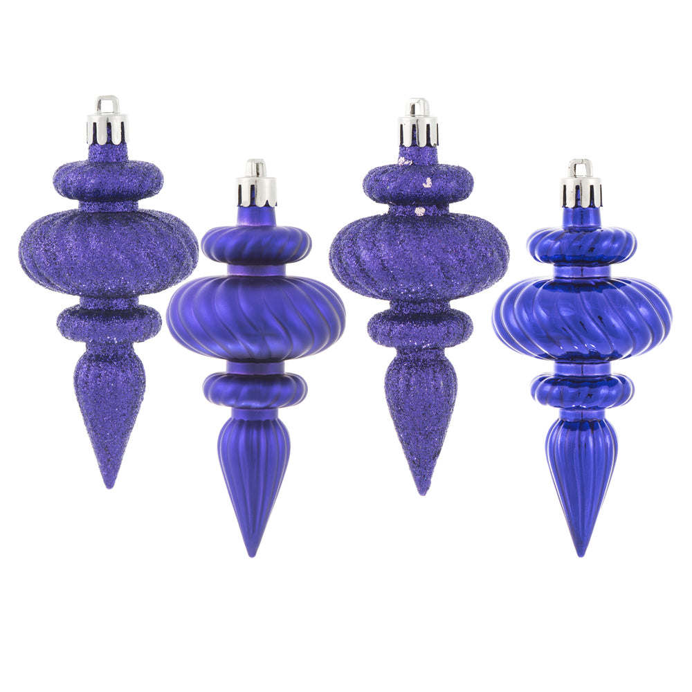 Vickerman 4” Purple Finial 4 Finish Asst 8/Bx - N500066