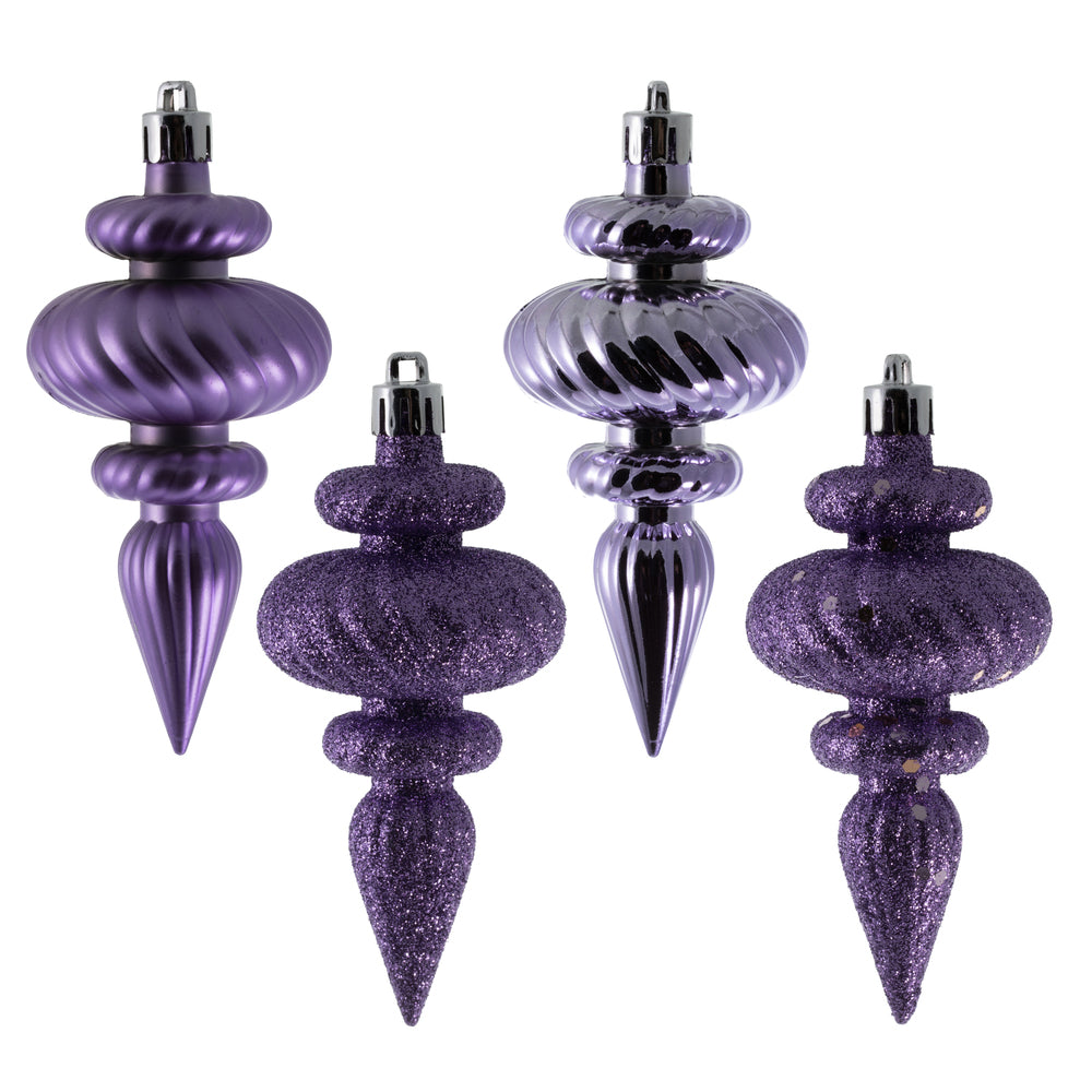Vickerman 4” Lavender Finial 4 Finish Asst 8/Bx - N500086