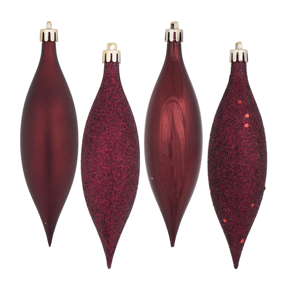 Vickerman 5.5” Burgundy Drop 4 Finish Asst 8/Bx - N500165
