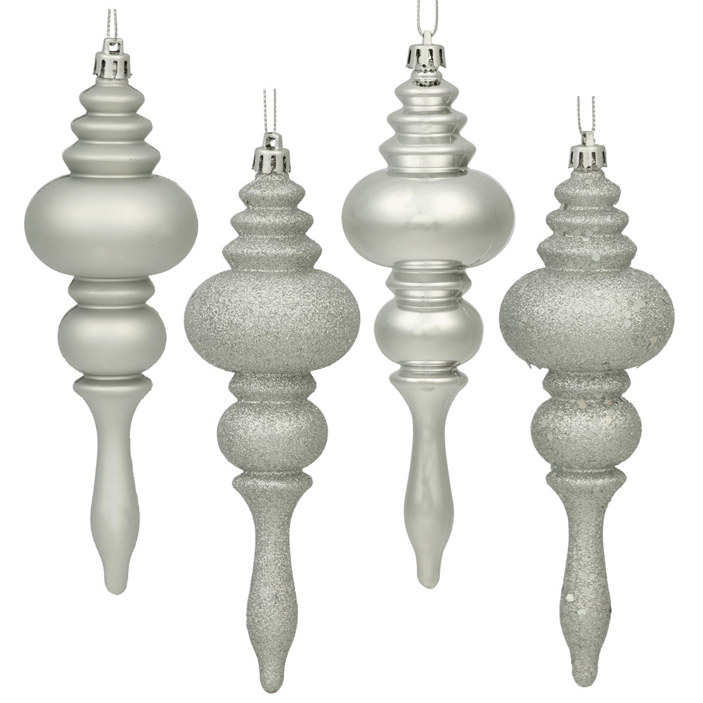 Vickerman 7″ Silver Finial 4 Finish Asst 8/Bx - N500207