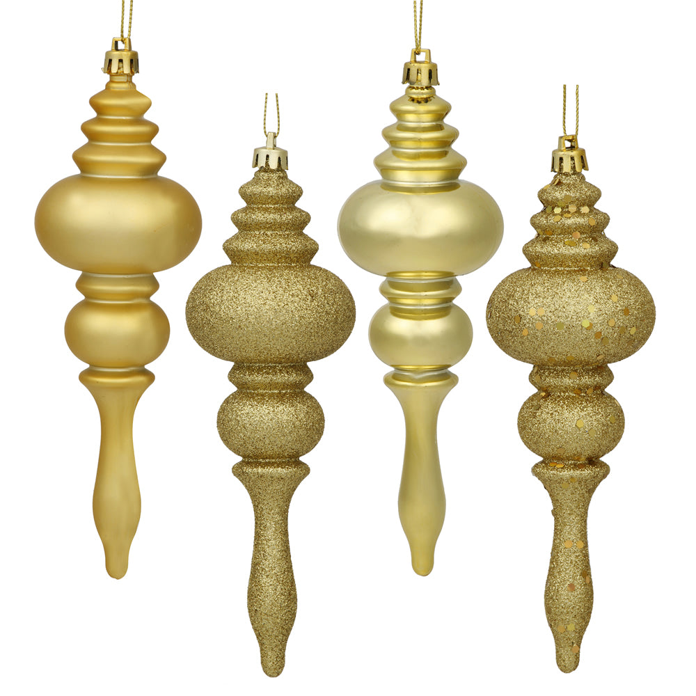 Vickerman 7” Gold Finial 4 Finish Asst 8/Bx - N500208
