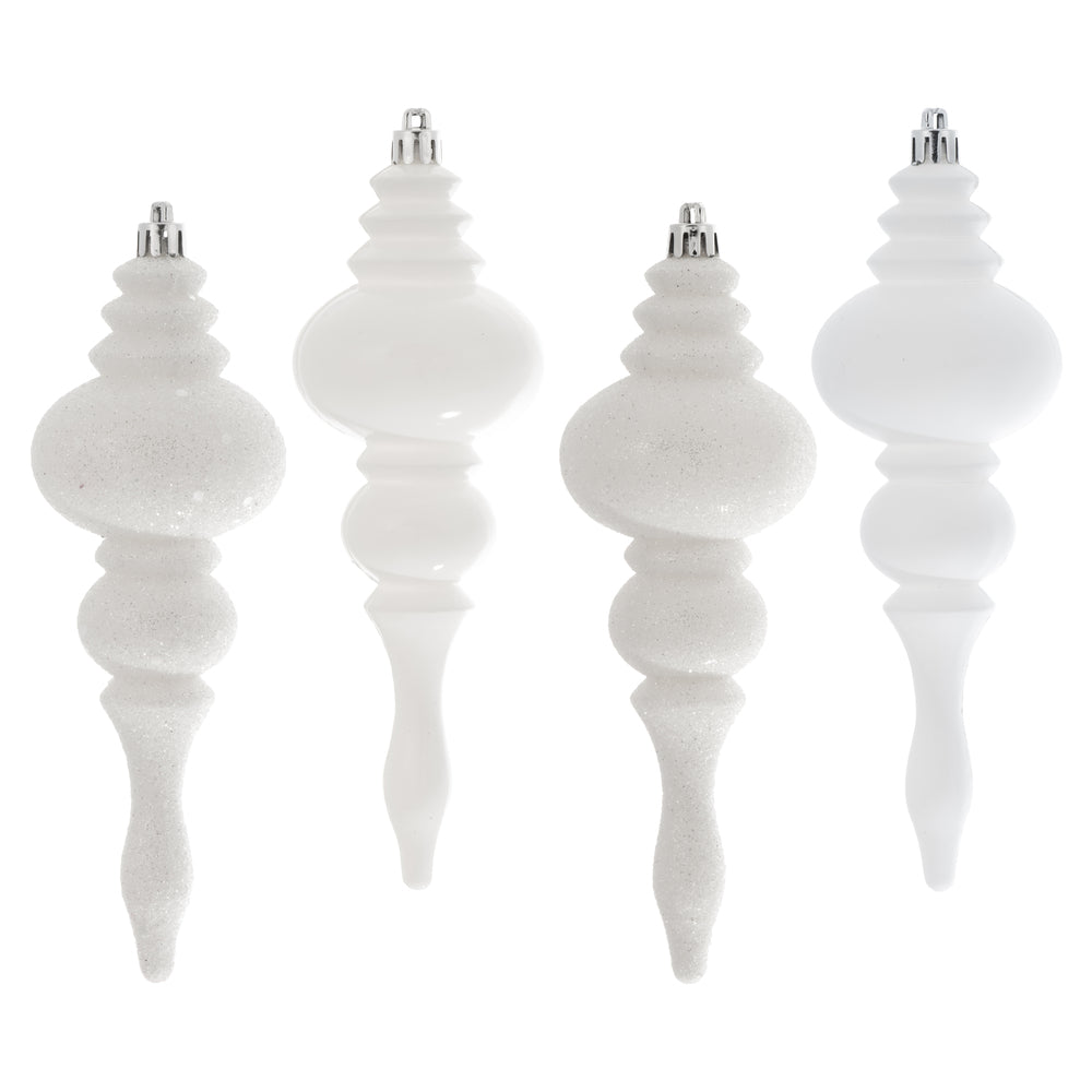 Vickerman 7” White Finial 4 Finish Asst 8/Bx - N500211