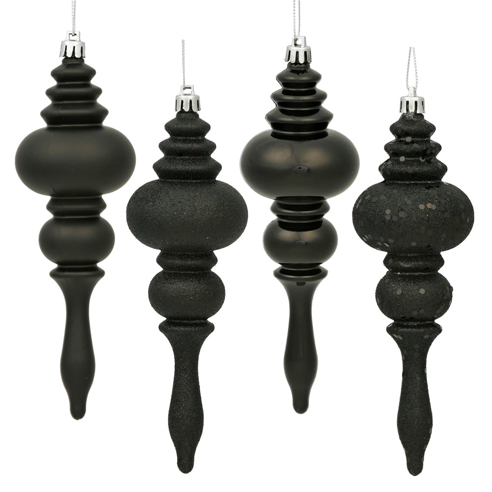 Vickerman 7″ Black Finial 4 Finish Asst 8/Bx - N500217