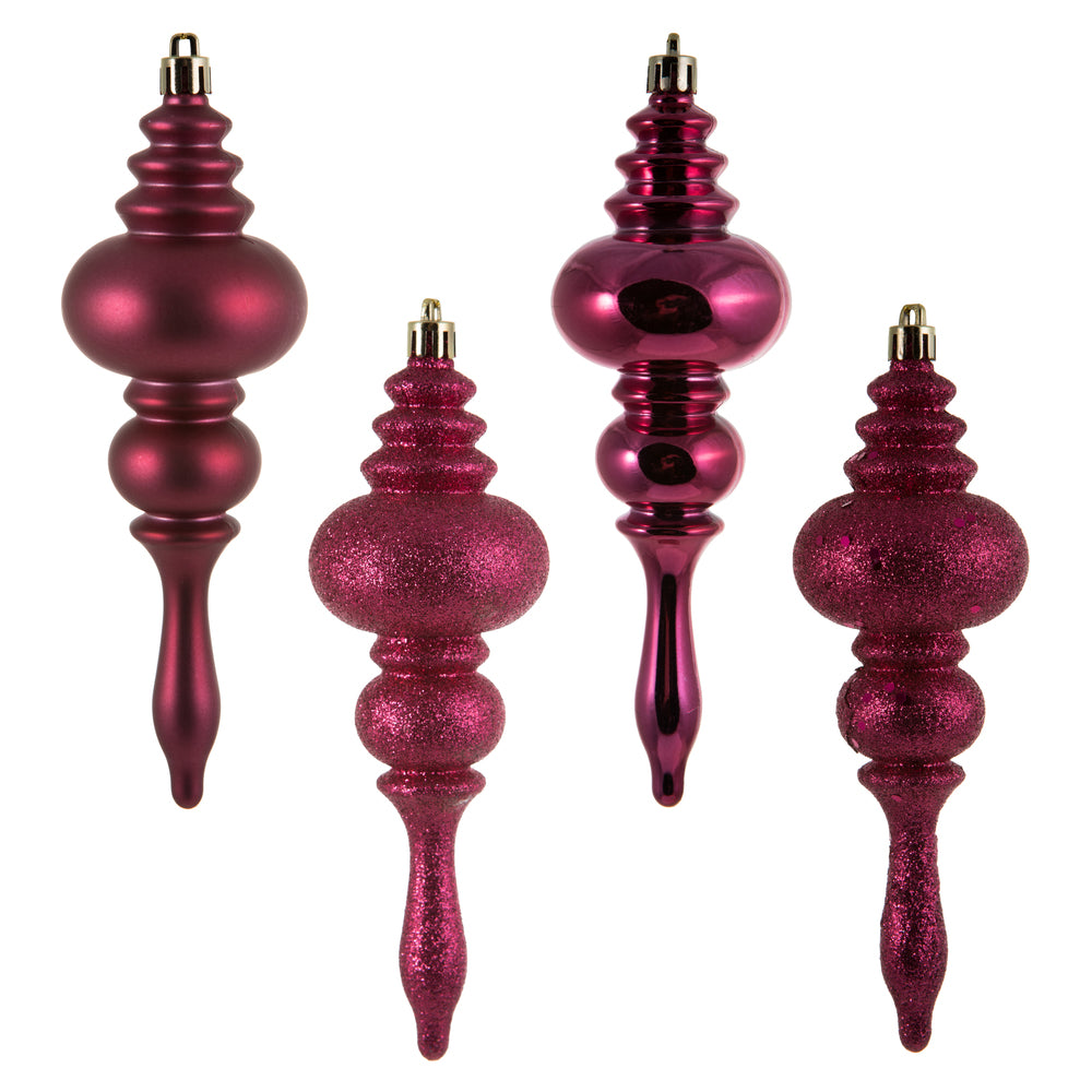 Vickerman 7” Berry Red Finial 4 Finish Asst 8/Bx - N500221