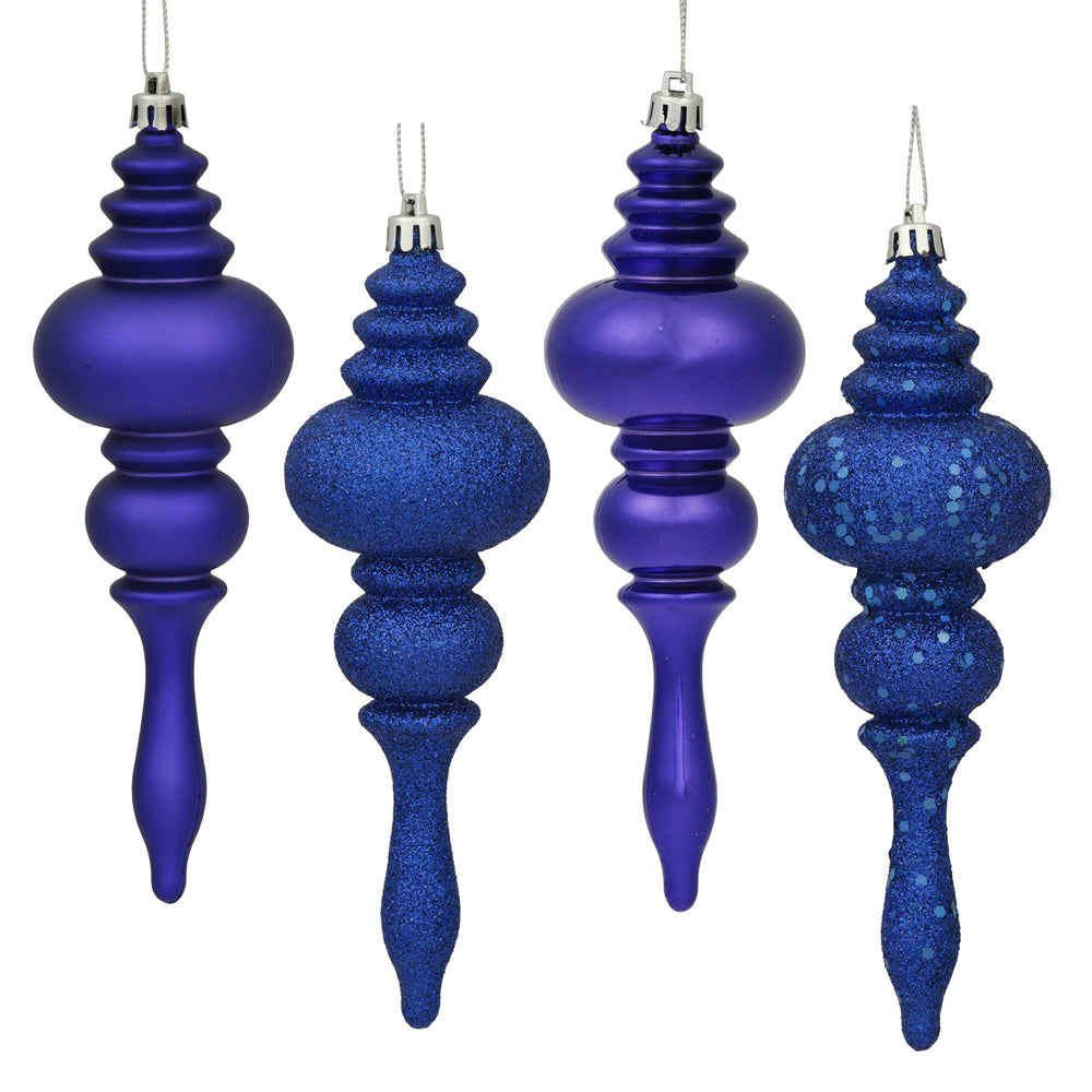 Vickerman 7″ Cobalt Blue Finial 4 Finish Asst 8/Bx - N500222