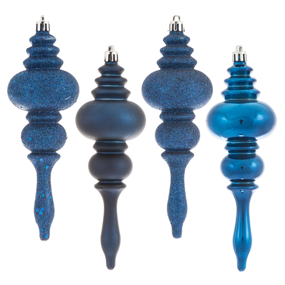 Vickerman 7” Midnt Blue Finial 4 Finish Asst 8/Bx - N500231