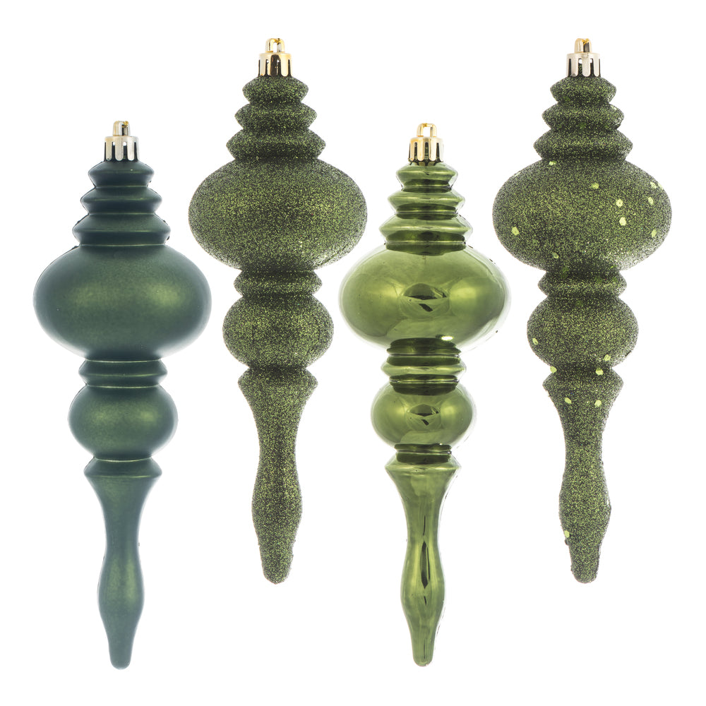 Vickerman 7” Moss Green Finial 4 Finish Asst 8/Bx - N500264