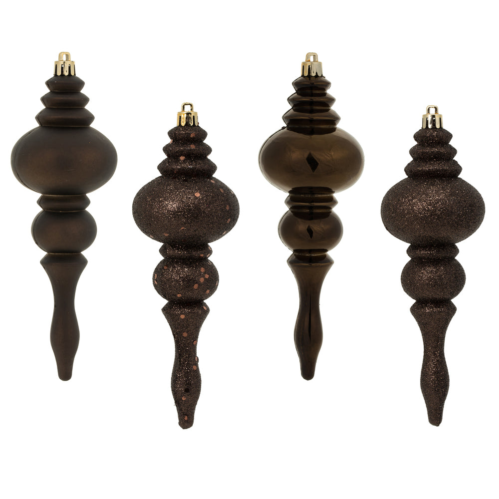Vickerman 7” Chocolate Finial 4 Finish Asst 8/Bx - N500275