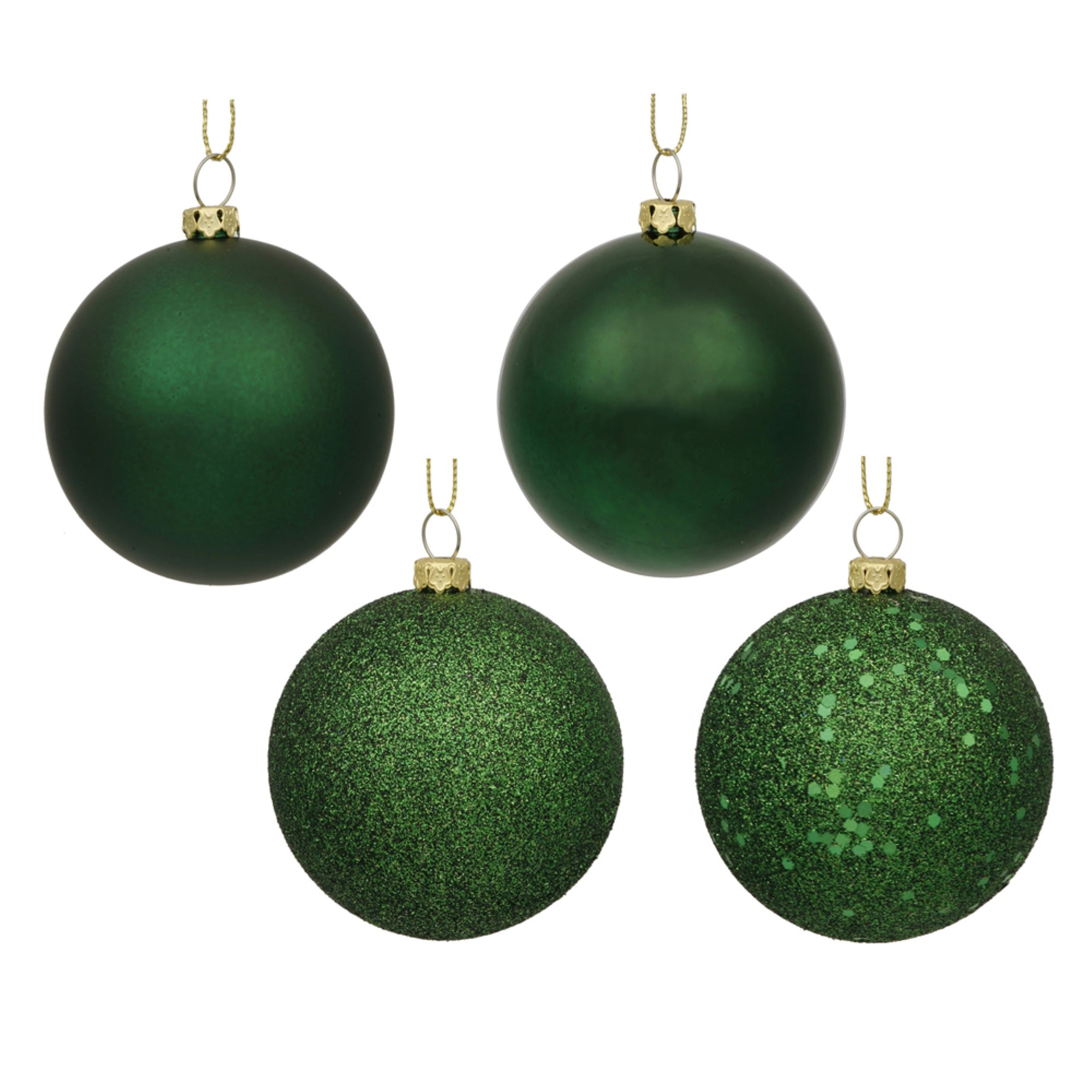 Vickerman 1” Emerald 4-Finish Ball Christmas Ornament, 18 per Box