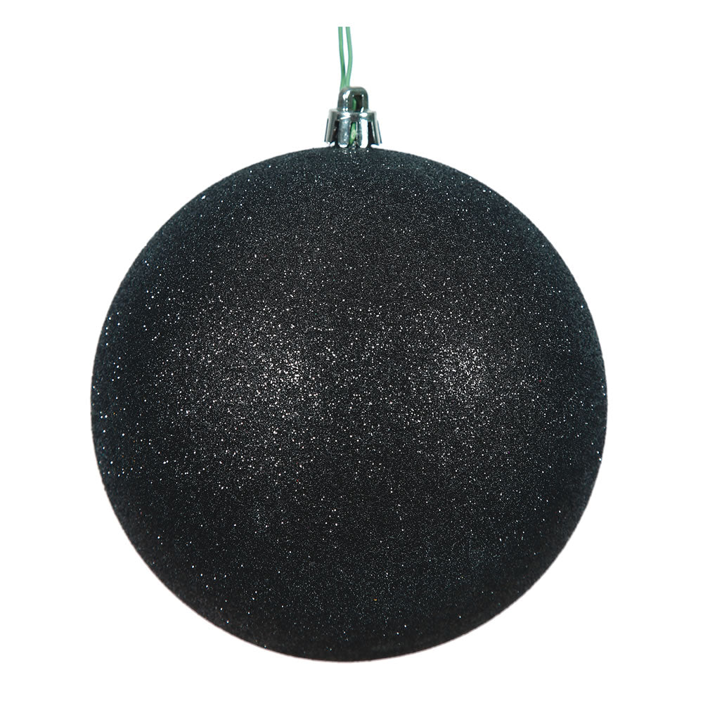 Vickerman 2.4” Black Glitter Ball 24/Bag - N590617DG