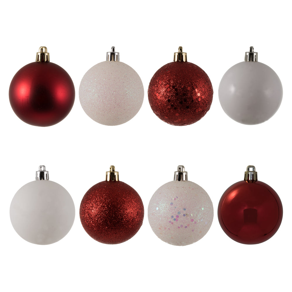 Vickerman 2.4″ White-Red 4 Finish Ball Asst 24/Box - N590660