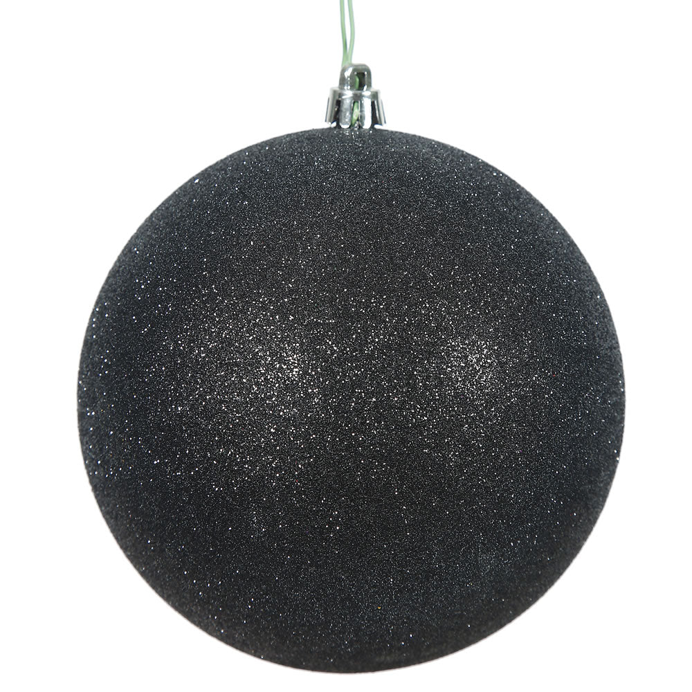 Vickerman 2.75” Black Glitter Ball Drilled 12/Bag - N590717DG