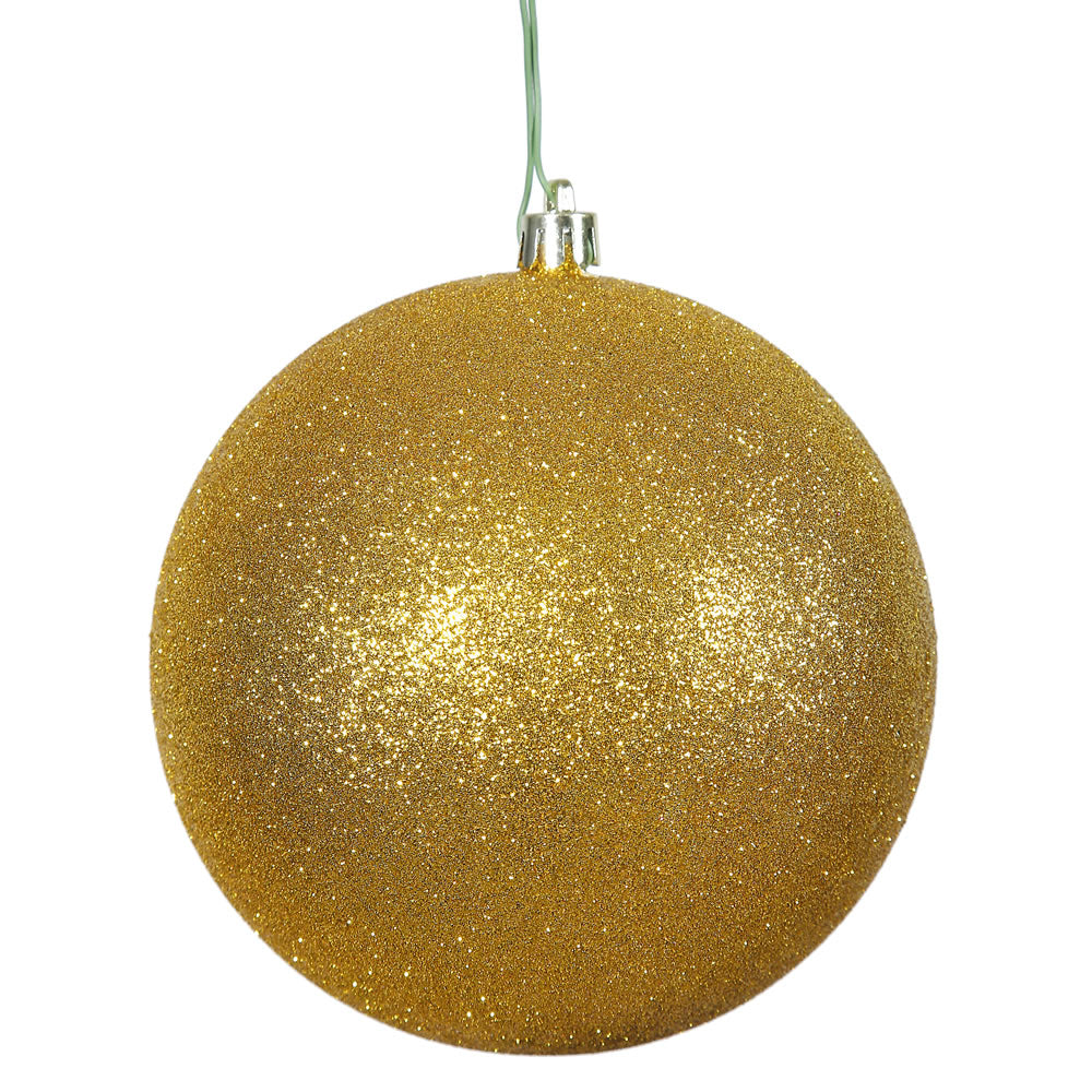 Vickerman 2.75” Antique Gold Glitter Ball Drilled - N590730DG