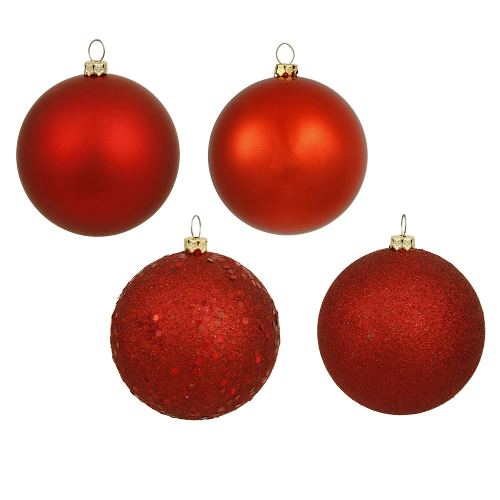 Vickerman 3″ Red 4 Finish Orn Asst 16/Box - N590803