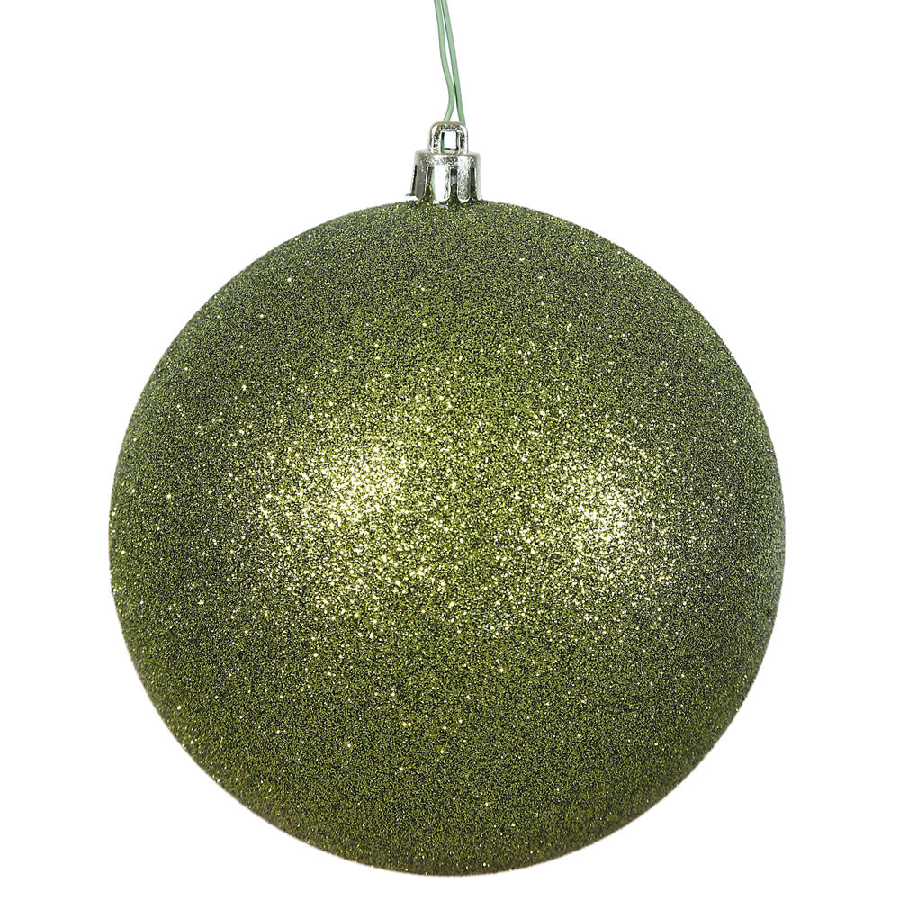Vickerman 3″ Olive Glitter Ball Drilled 12/Bag - N590814DG