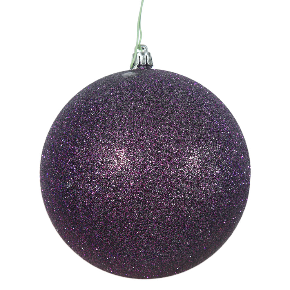 Vickerman 3″ Plum Glitter Ball Drilled 12/Bag - N590826DG