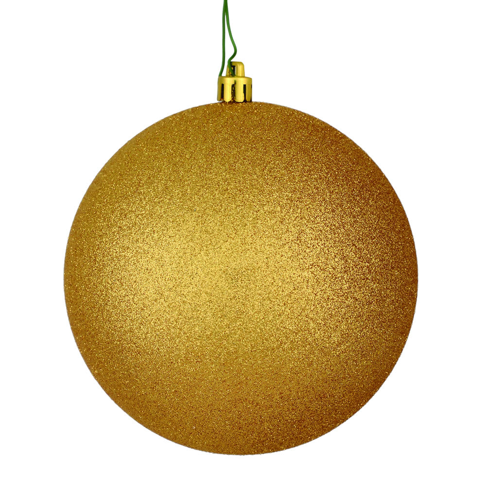 Vickerman 3” Copper/Gold Glitter Ball Drill 12/Bag - N590833DG