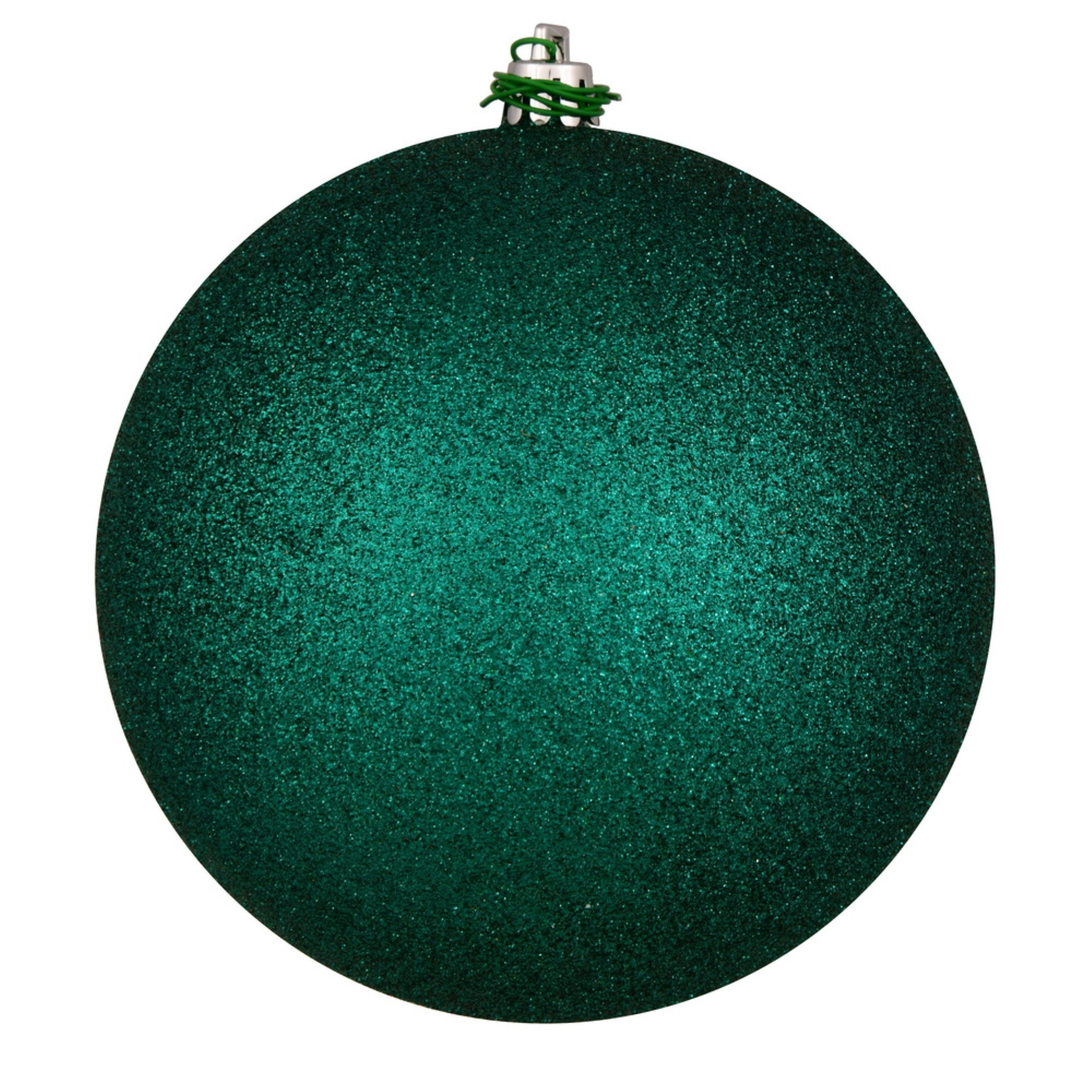 3” Dark Teal Glitter Ball Drilled 12/Bg