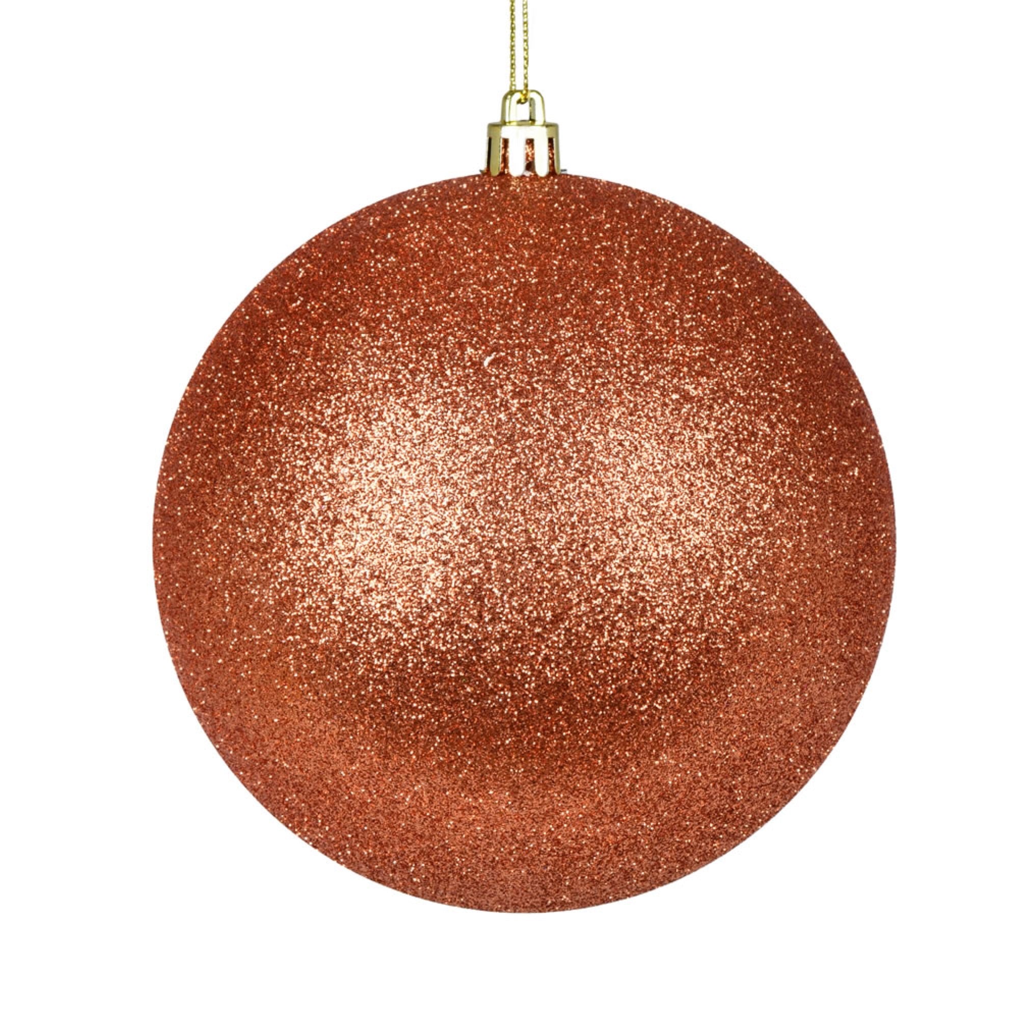 3” Coral Glitter Ball Drilled 12/Bag