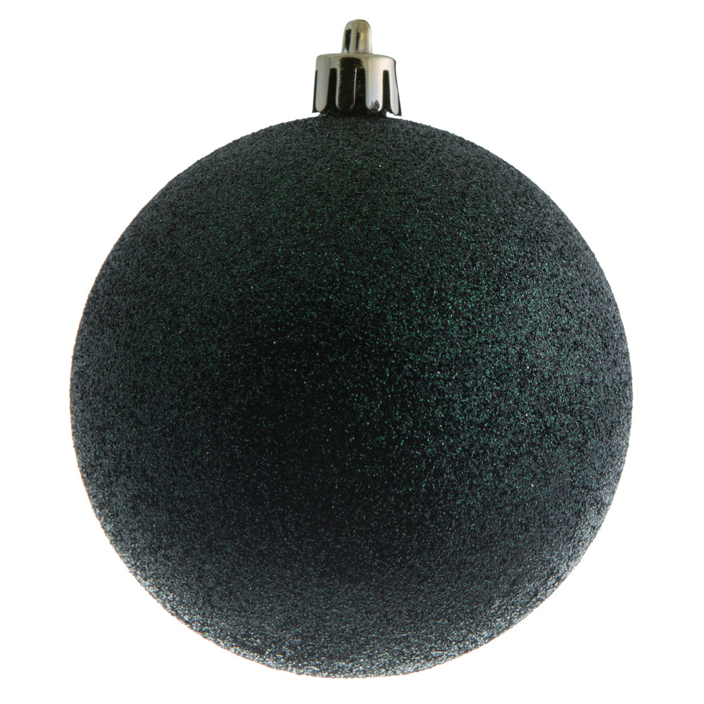 Vickerman 3” Midnt Grn Glitter Ball Drilled 12/Bag - N590874DG