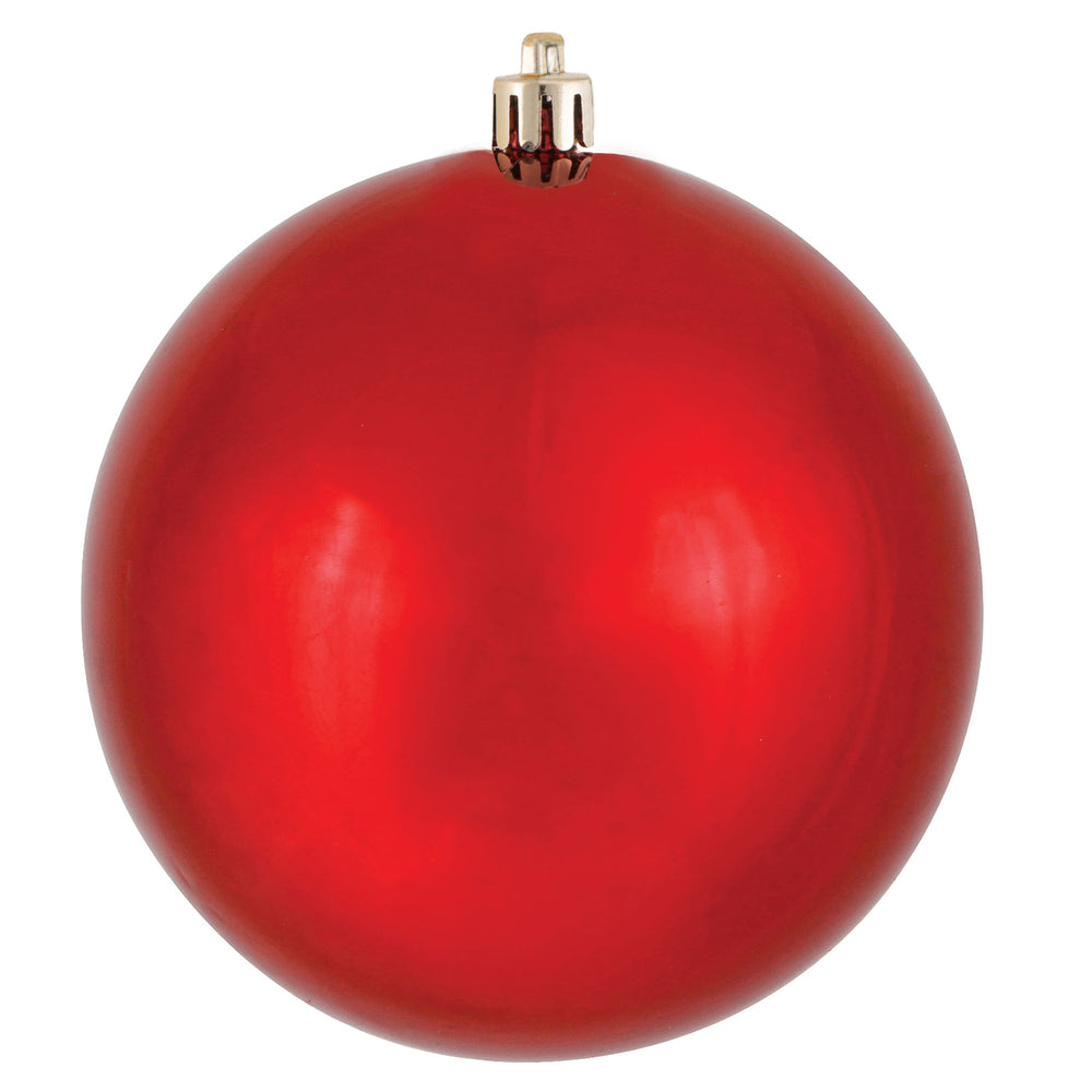 Vickerman 4″ Red Shiny Ball UV Drilled 6/Bag - N591003DSV