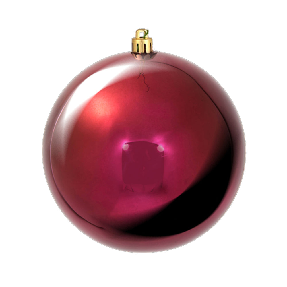 Vickerman 4” Berry Red Shiny Ball UV Drilled 6/Bag - N591021DSV
