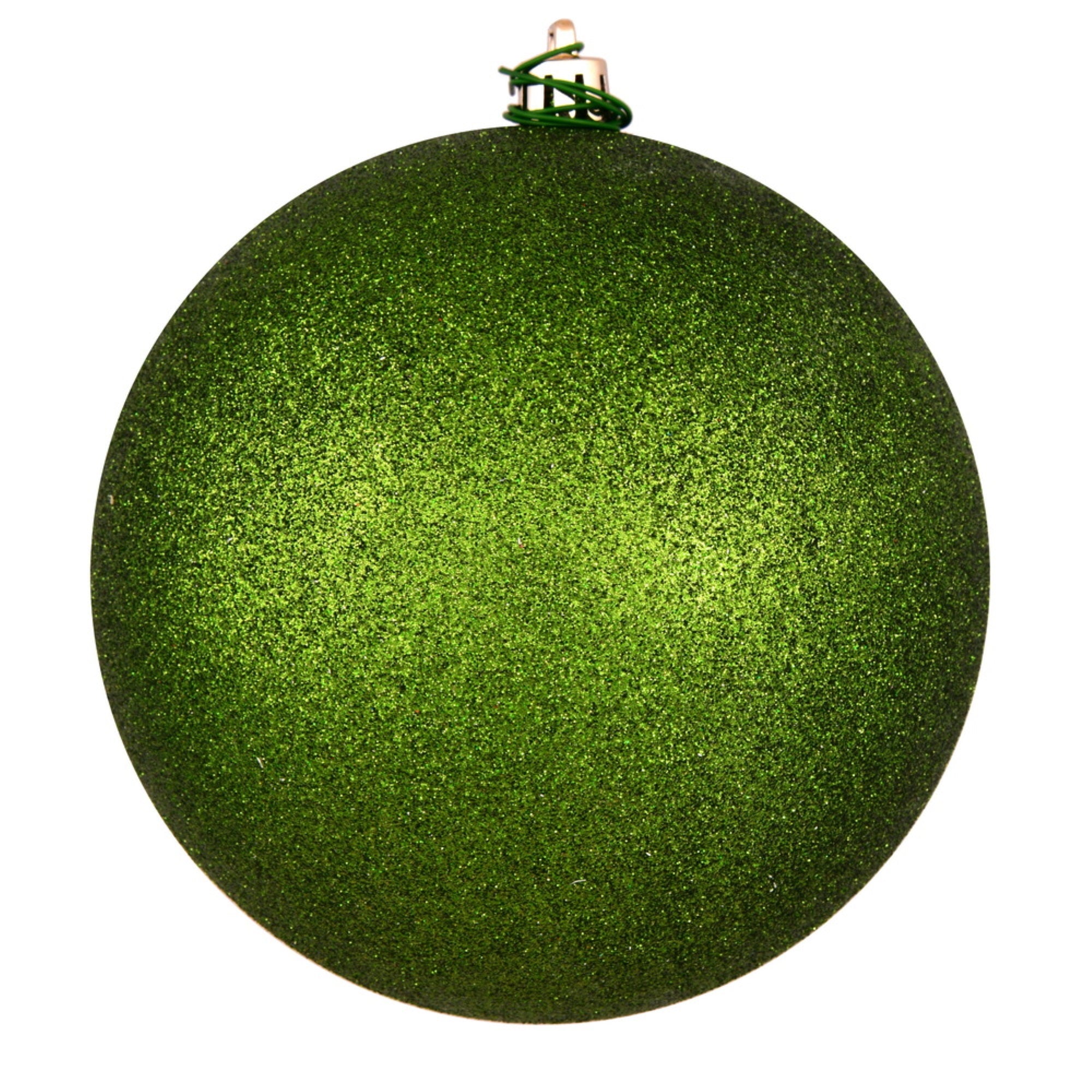 4” Juniper Glitter Ball Drilled 6/Bag