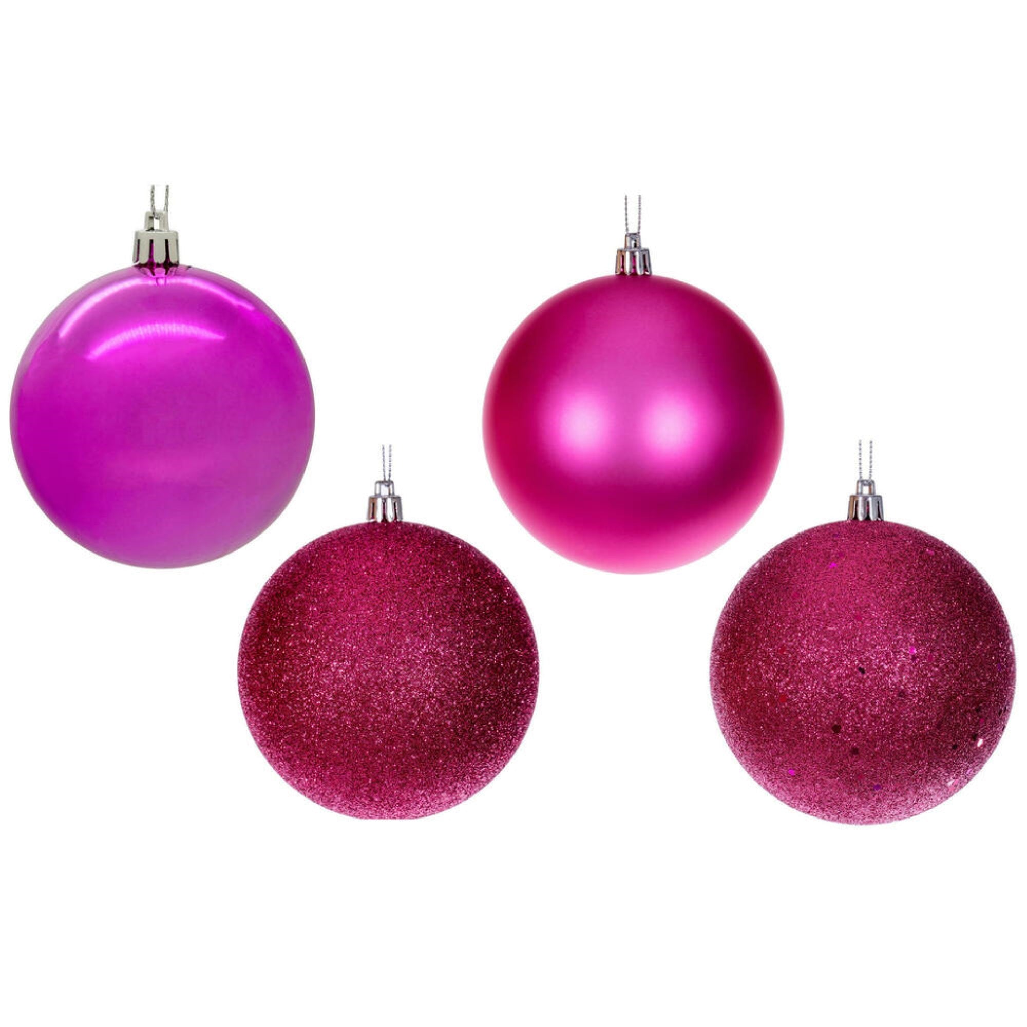 4” Hot Pink 4 Finish Ball Asst 12/Bx