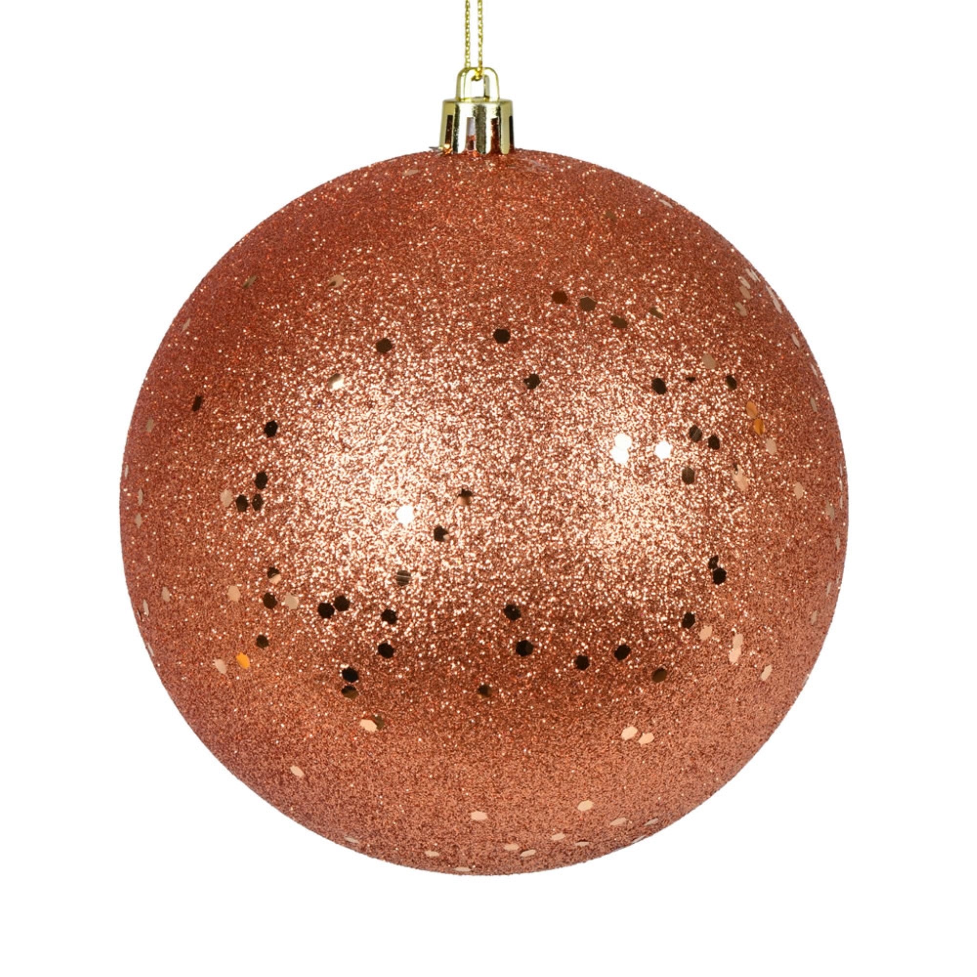 4” Coral Sequin Ball Drilled 6/Bag