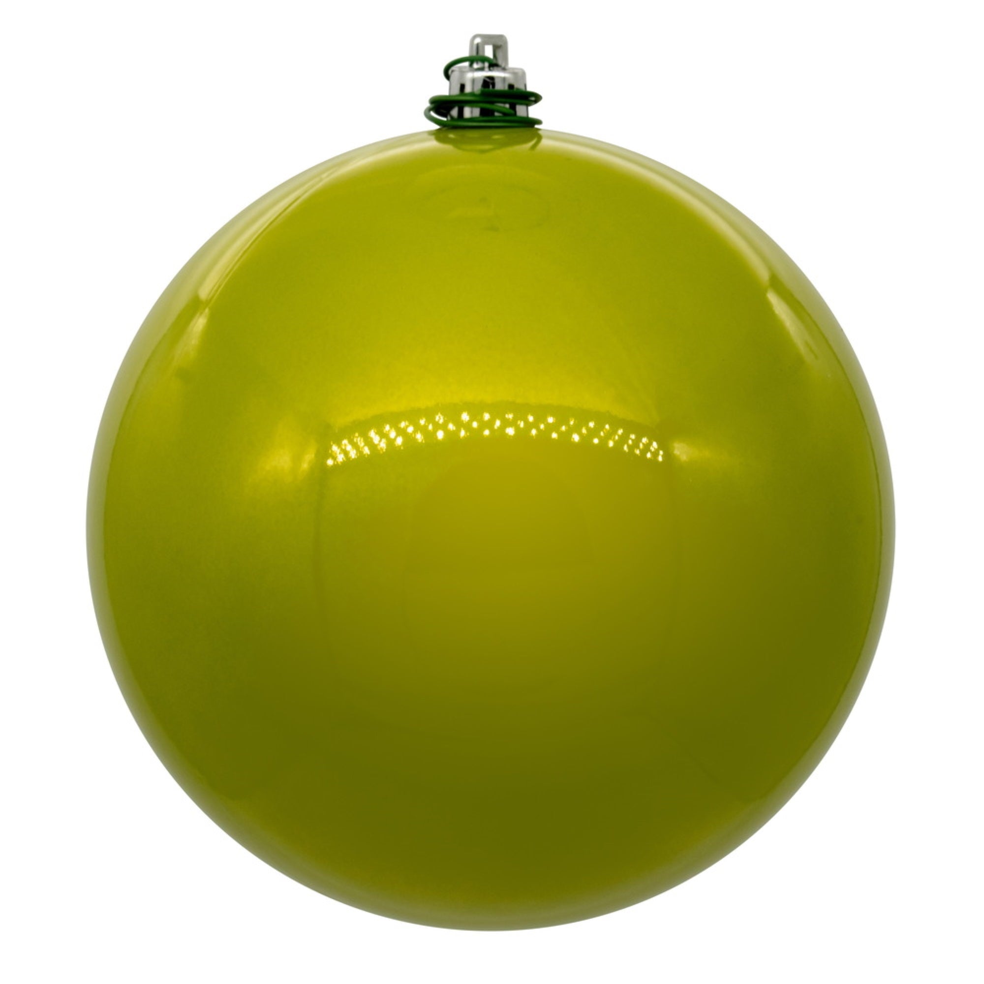 Vickerman 4″ Lime Pearl UV Drilled Ball Ornament 6 per bag.