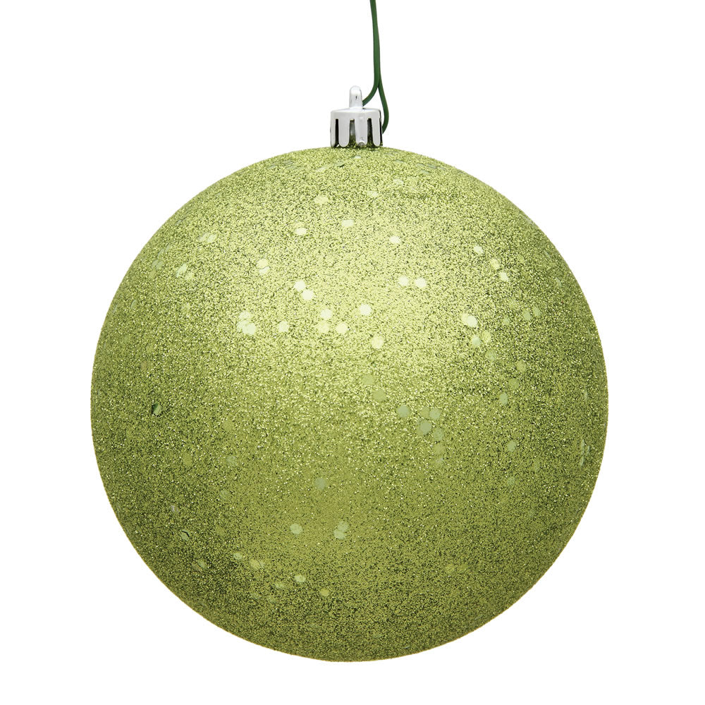 Vickerman 4” Lime Sequin Ball Drilled 6/Bag - N591073DQ