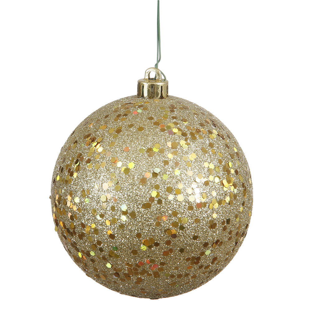 Vickerman 4.75” Gold Sequin Ball Drilled 4/Bag - N591208DQ