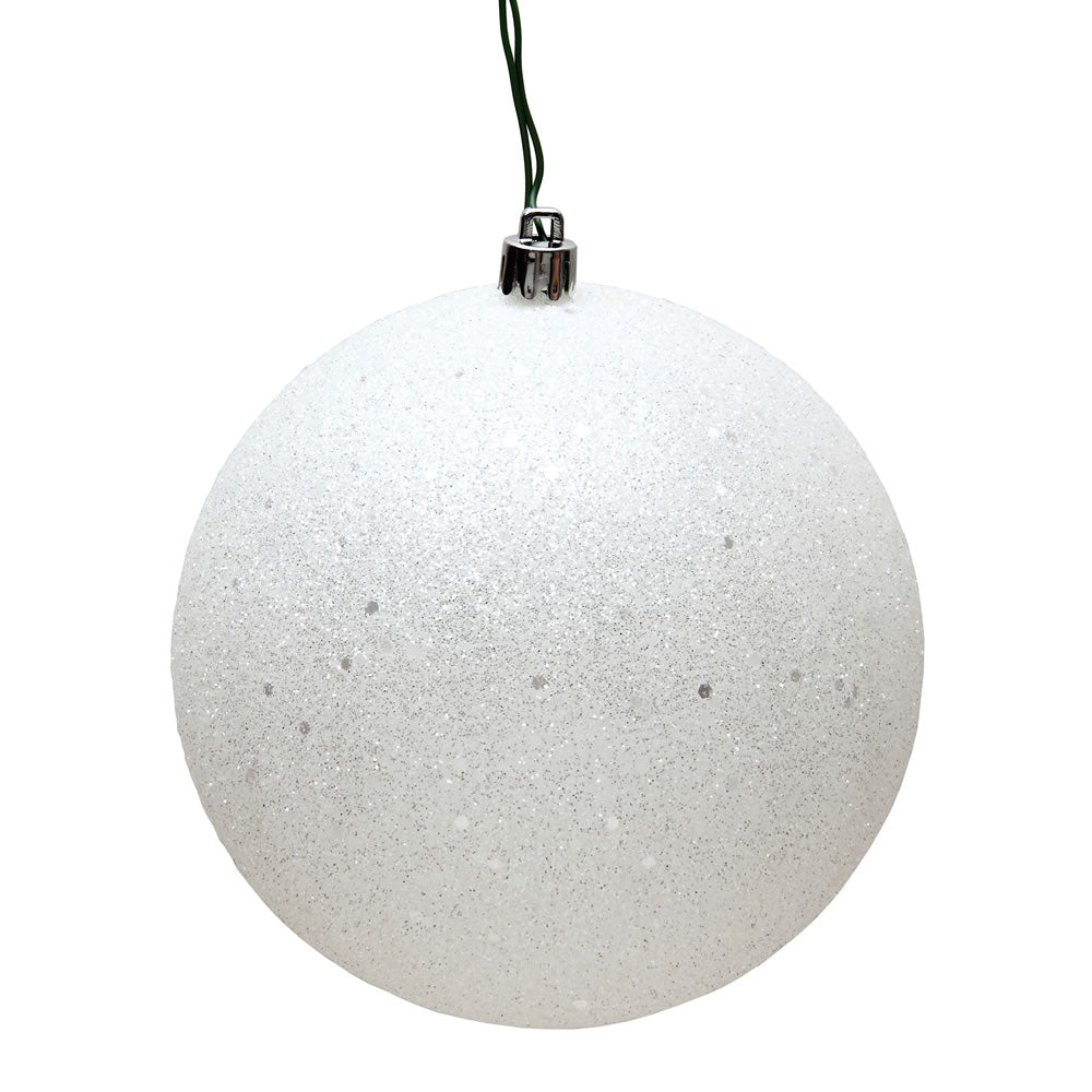 Vickerman 4.75” White Sequin Ball Drilled 4/Bag - N591211DQ