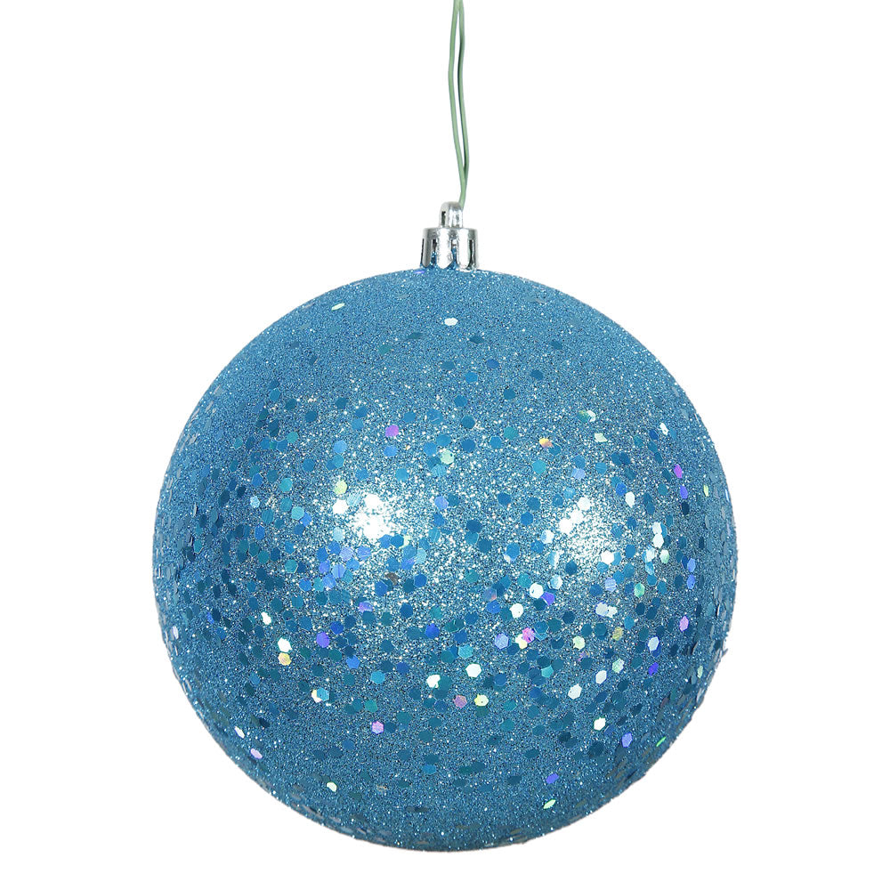 Vickerman 4.75” Turquoise Sequin Ball Drill 4/Bag - N591212DQ