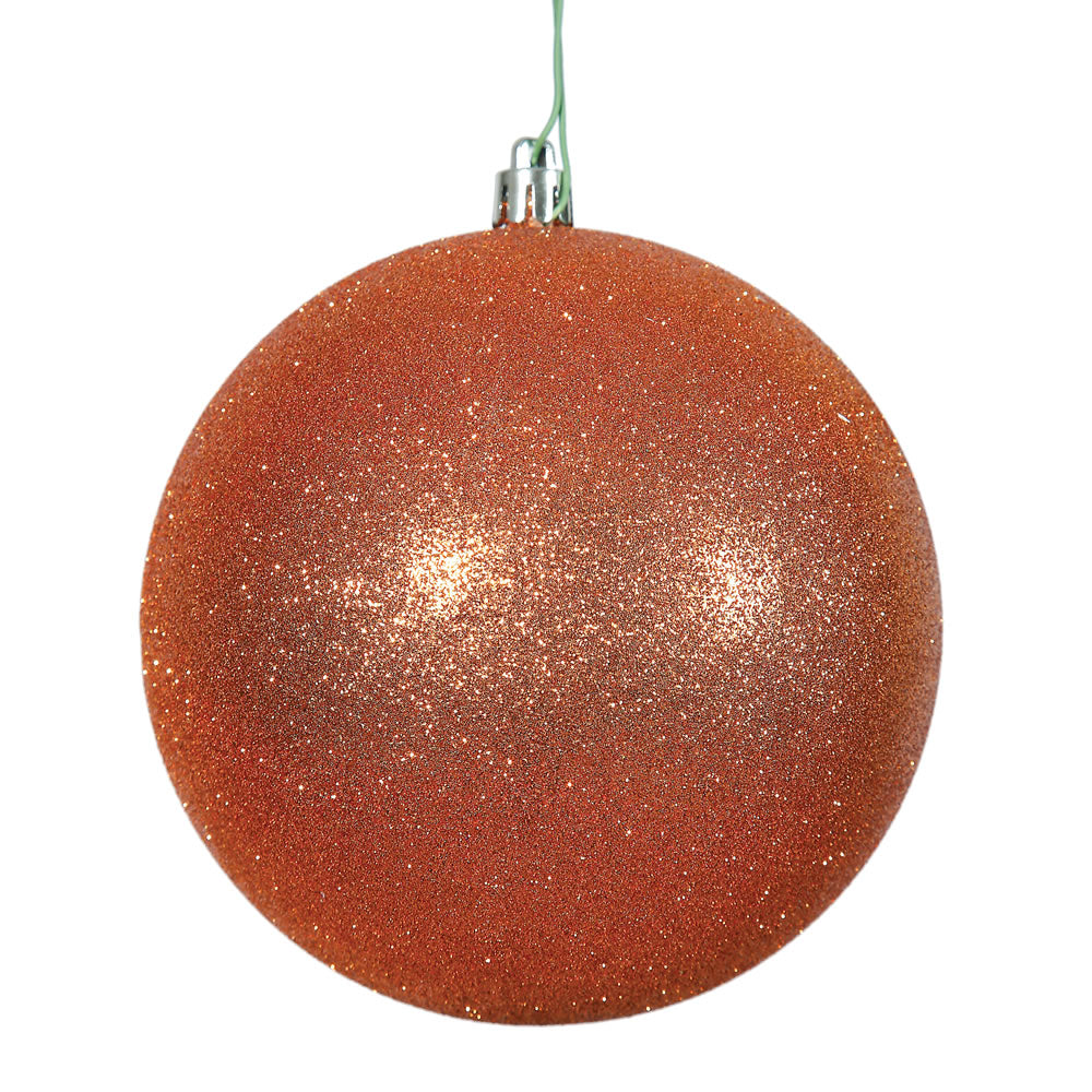 Vickerman 4.75″ Burn Org Glitter Ball Drilled 4/Ba - N591218DG