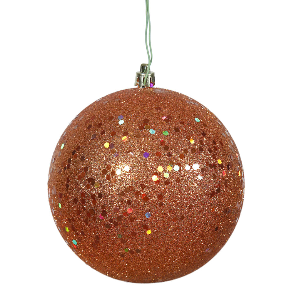 Vickerman 4.75” Brn Orange Sequin Ball Drill 4/Bag - N591218DQ