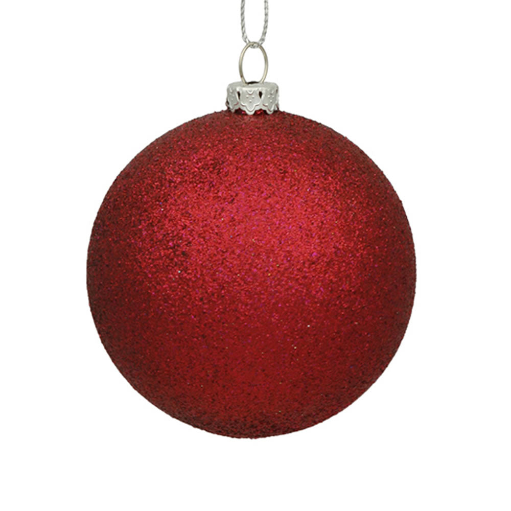 Vickerman 4.75″ Wine Glitter Ball Drilled 4/Bag - N591219DG