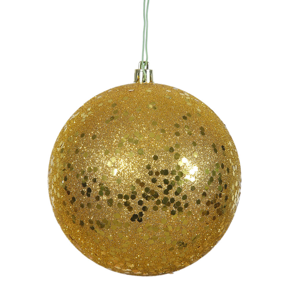 Vickerman 4.75” Antiq Gold Sequin Ball Drill 4/Bag - N591230DQ
